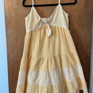 Charming Yellow and Cream Kids Dress